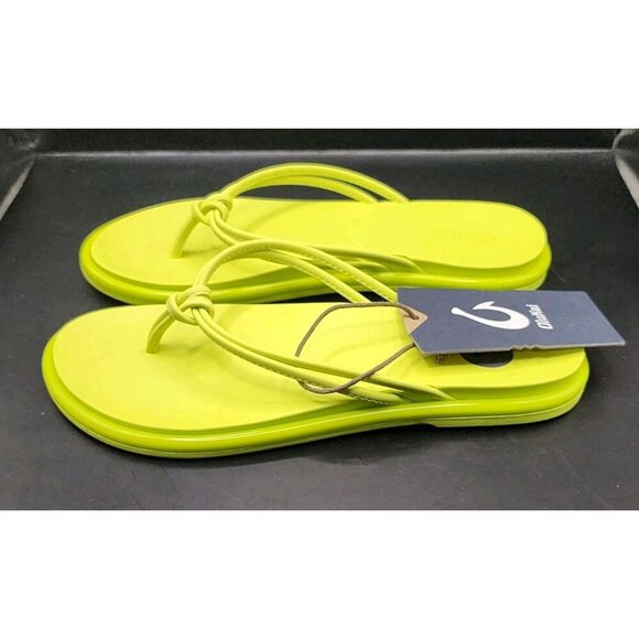 NWT OLUKAI Women's Aka Sandals, Citron, Size 7 Summer Bright Vacation - Picture 3 of 6